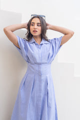 Skyline Pinstripe Shirt Dress