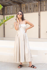 Ivory Tie-Detail Maxi Dress