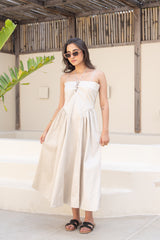 Ivory Tie-Detail Maxi Dress
