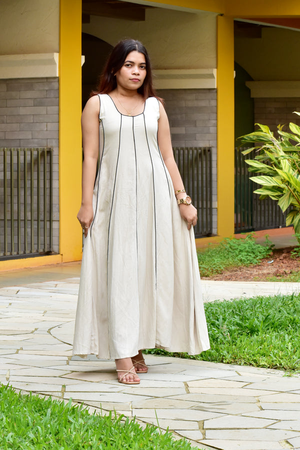 Creamy Beige Flex Maxi Dress