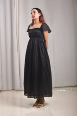 Black Twill Maxi Dress