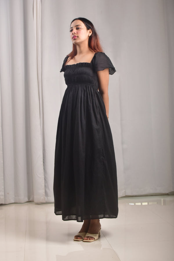 Black Twill Maxi Dress