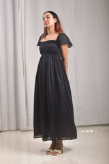 Black Twill Maxi Dress