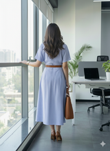 Skyline Pinstripe Shirt Dress