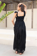 Black Twill Maxi Dress