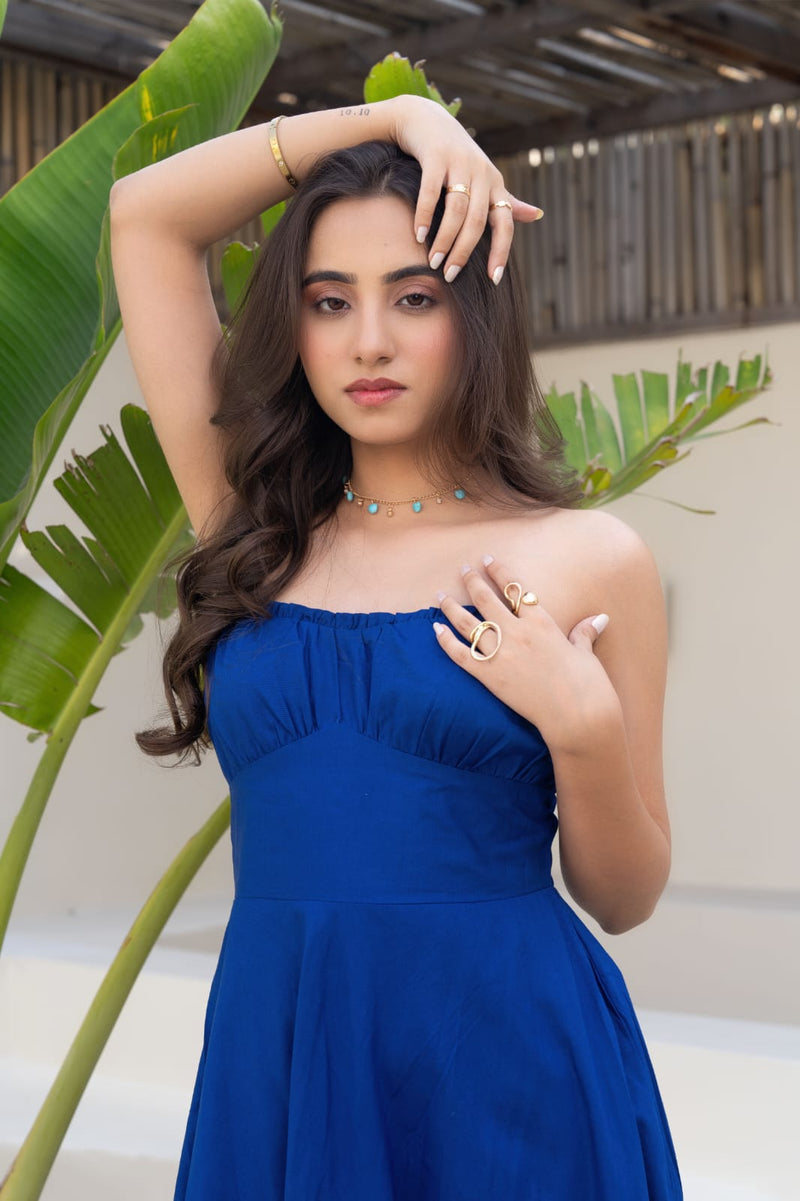 Royal blue corset dress