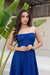 Royal blue corset dress