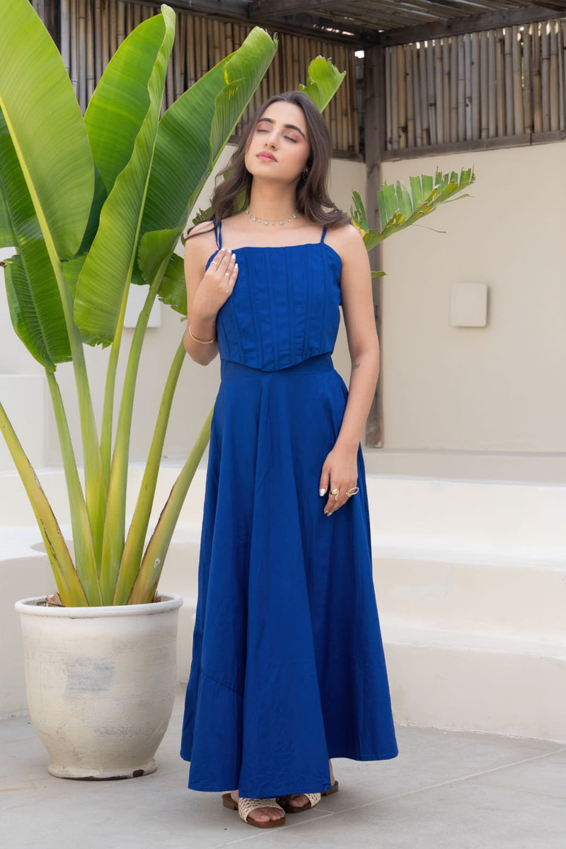 Royal blue corset dress