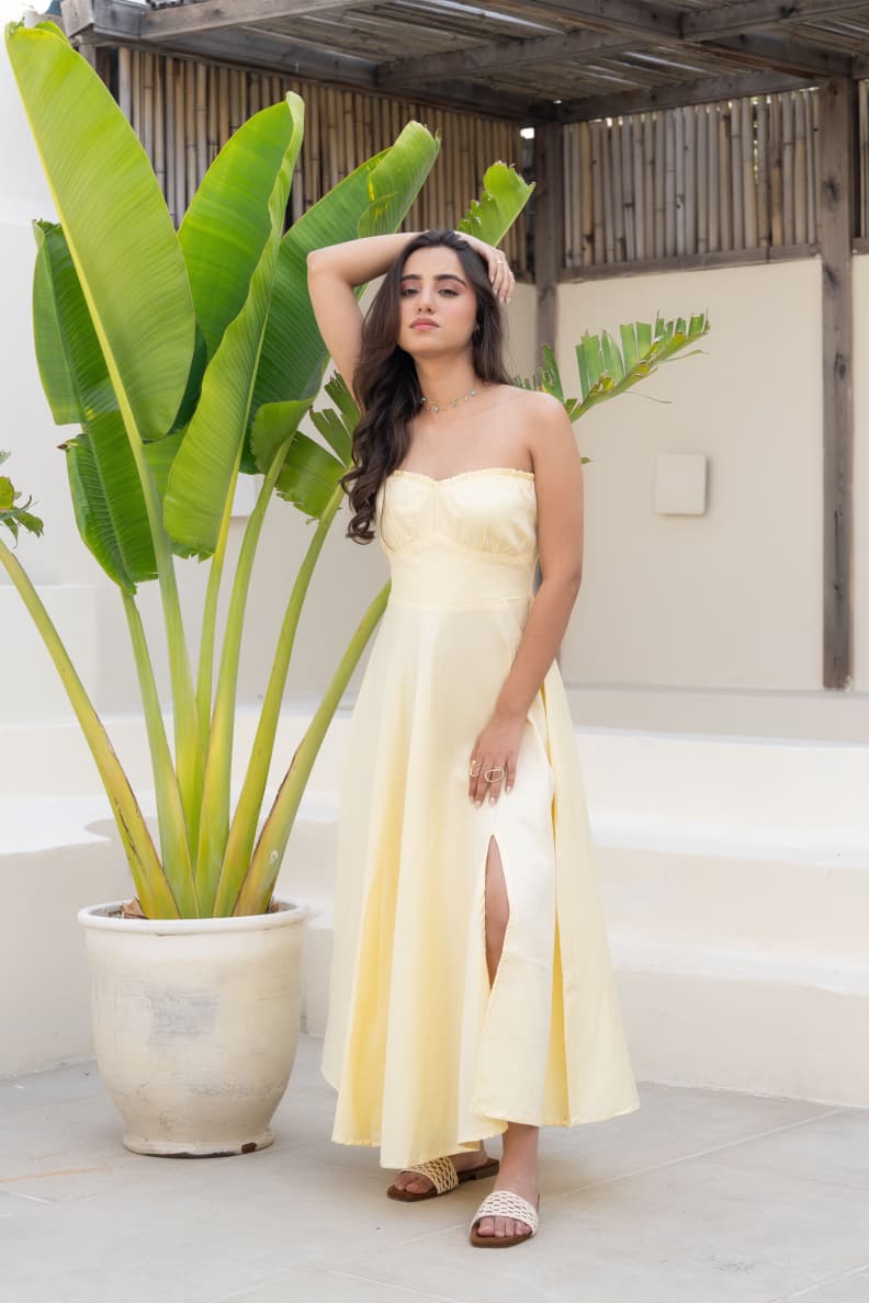 Butter Yellow corset Dresss