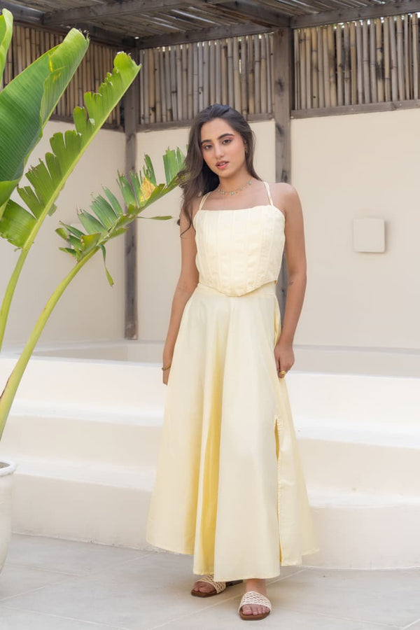 Butter Yellow corset Dresss