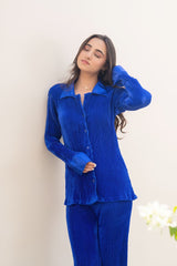 Pleated Royal Blue Co-Ord Set