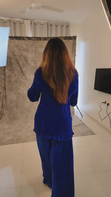 Pleated Royal Blue Co-Ord Set