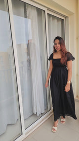 Black Twill Maxi Dress
