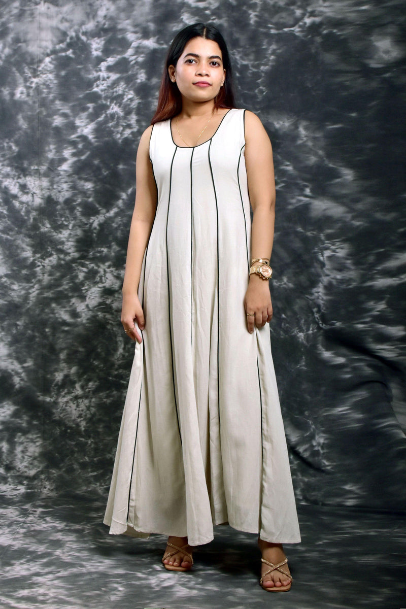 Creamy Beige Flex Maxi Dress